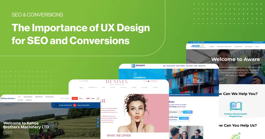 2Cubed_Blog_The Importance of UX Design for SEO and Conversions (1) Image showing project posts with text overlay: The Importance of UX Design for SEO and Conversions