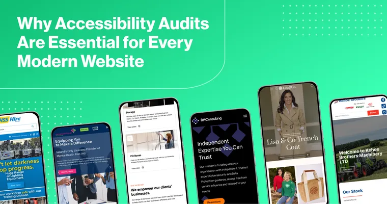 2Cubed_Blog_Why Accessibility Audits Are Essential for Every Modern Websitetrategies for 2025 and Beyond (1) Collage of completed web projects with overlay text: 'Why Accessibility Audits Are Essential for Every Modern Website: Strategies for 2025 and Beyond.