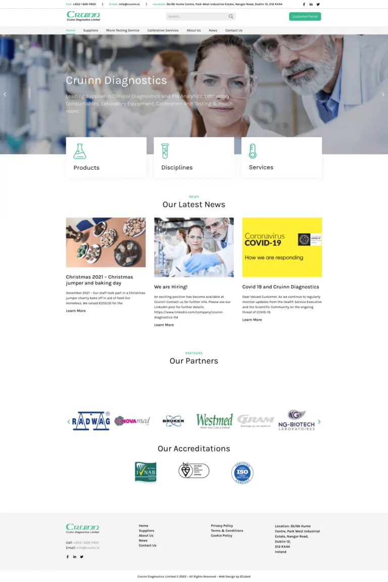 Cruinn Diagnostics Website Image