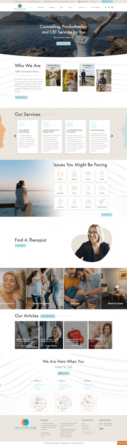 Mind and Body Works Website Design and Devleopment