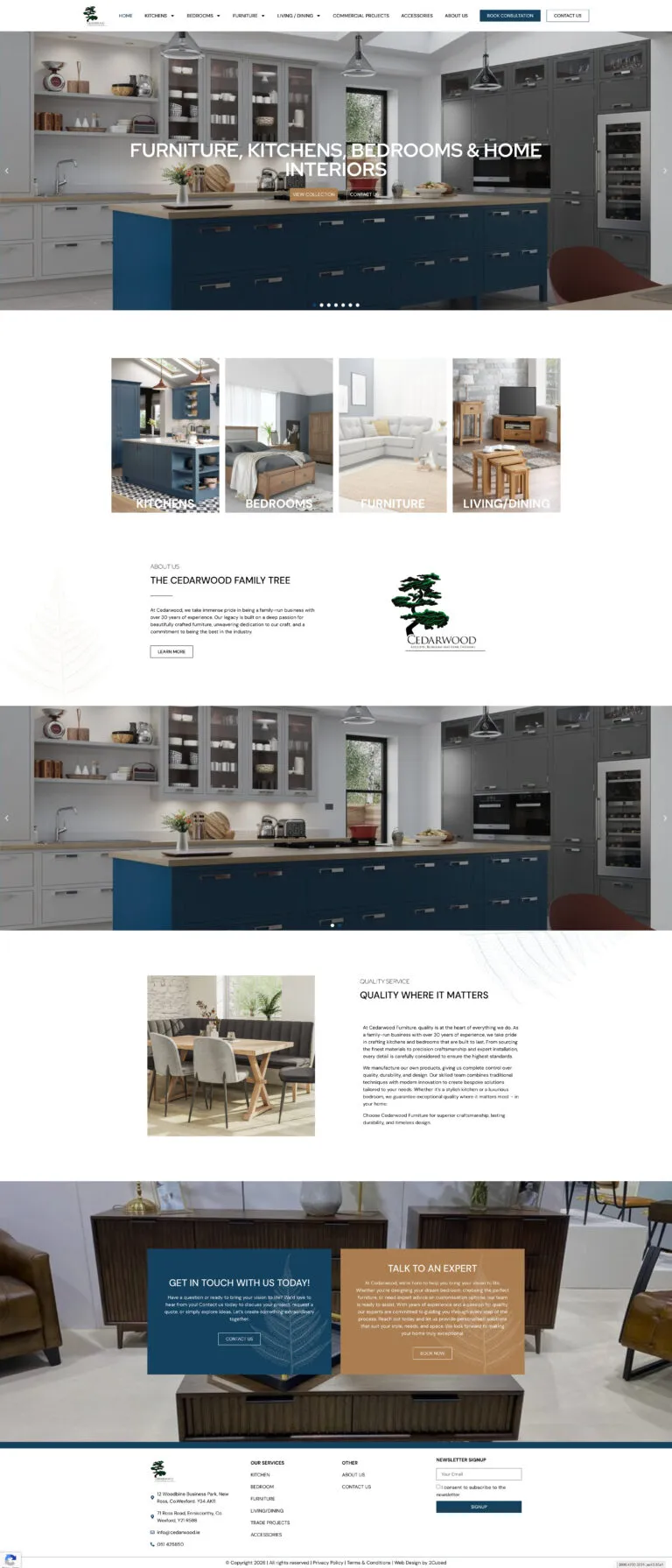 screencapture-cedarwood-ie-2026-01-23-11_34_06 Homepage of Cedarwood Furniture website showcasing bespoke kitchens, bedrooms, furniture, and home interiors