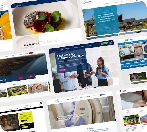 websitedevelopment ollage of completed website development projects by 2Cubed Web Design.